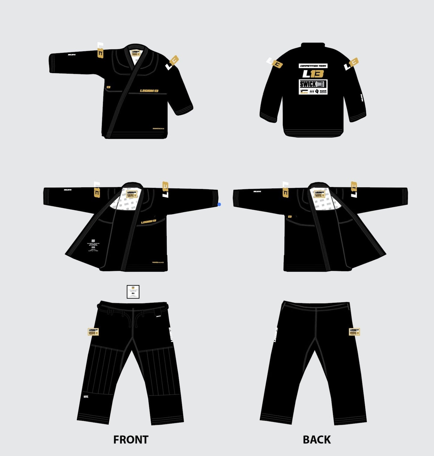 KIDS Standard L13 Black Gi - Competition Team