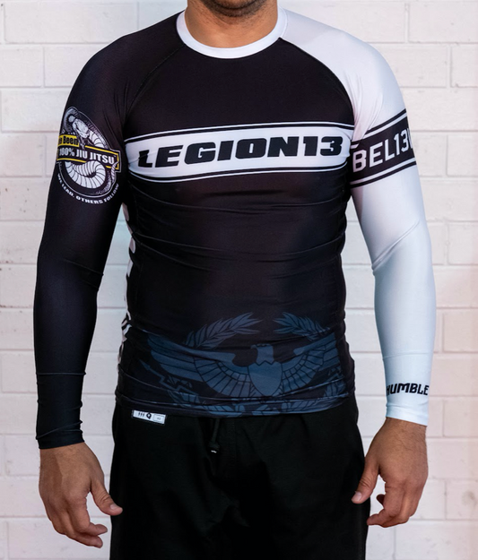 Adults  Long Sleeve Rashguard | White & Black rank