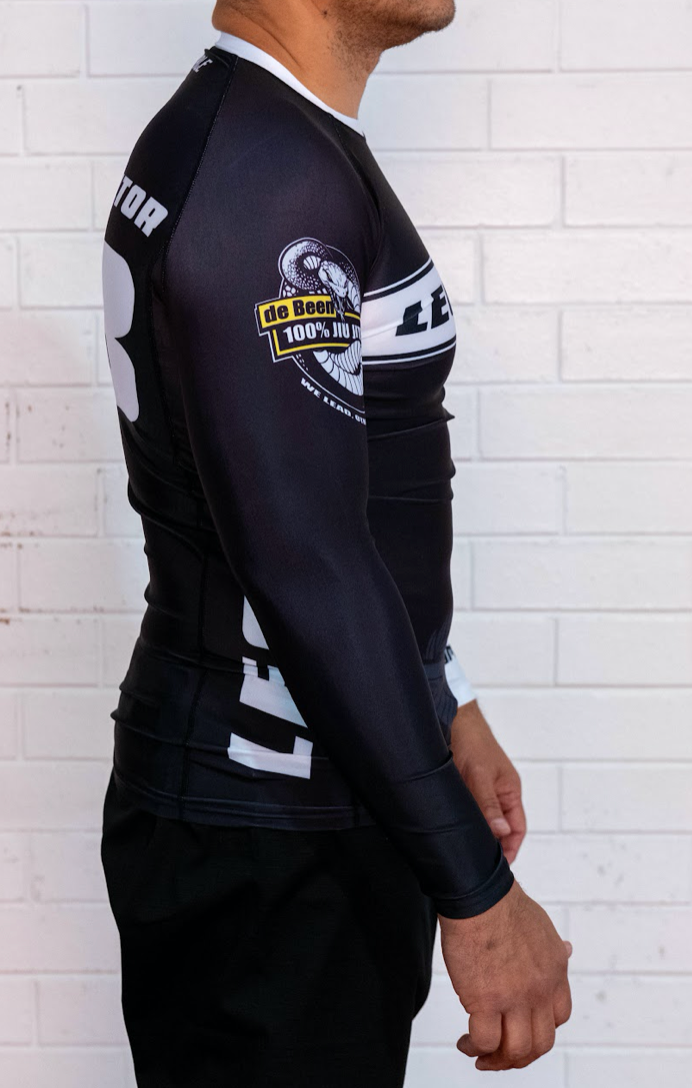 Adults Long Sleeve Rashguard | White & Black rank